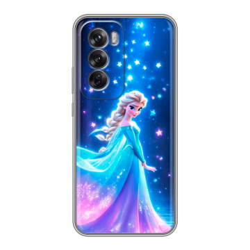 Силиконовый чехол на OPPO Reno12 Pro с принтом Холодное сердце Frozen