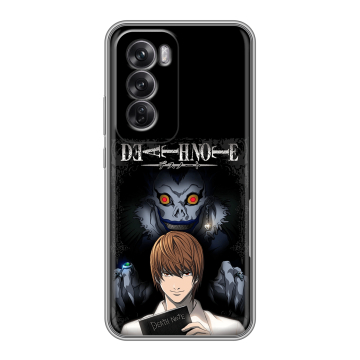 Силиконовый чехол на OPPO Reno12 Pro с принтом Death note Тетрадь смерти
