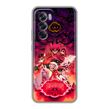 Силиконовый чехол на OPPO Reno12 Pro с принтом Hazbin Hotel Отель Хазбин
