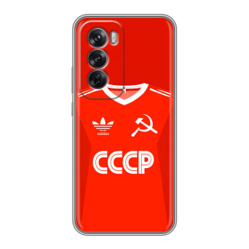 Силиконовый чехол на OPPO Reno12 Pro с принтом Флаг Герб СССР