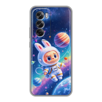 Силиконовый чехол на OPPO Reno12 Pro с принтом Labubu Лабубу