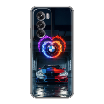 Силиконовый чехол на OPPO Reno12 Pro с принтом BMW БМВ