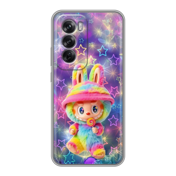 Силиконовый чехол на OPPO Reno12 Pro с принтом Labubu Лабубу