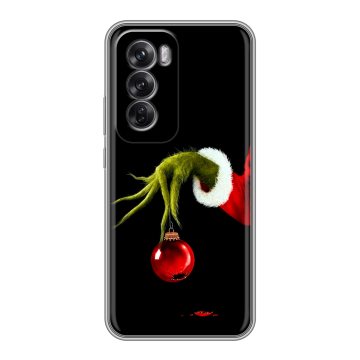 Силиконовый чехол на OPPO Reno12 Pro с принтом Новый год Гринч