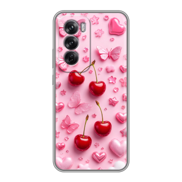 Силиконовый чехол на OPPO Reno12 Pro с принтом для девочек