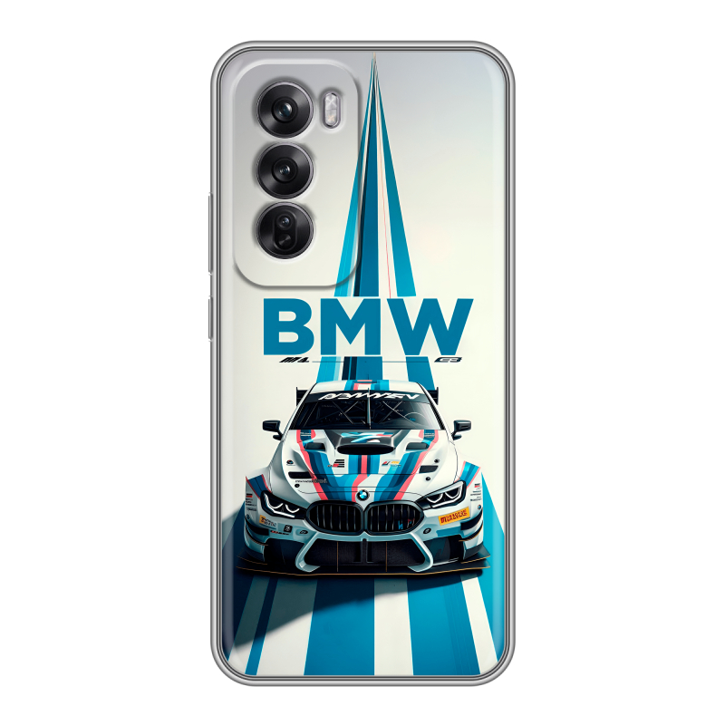Силиконовый чехол на OPPO Reno12 Pro с принтом БМВ BMW Силиконовый чехол на OPPO Reno12 Pro с принтом БМВ BMW