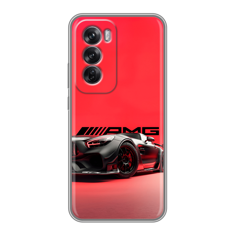 Силиконовый чехол на OPPO Reno12 Pro с принтом Мерседес Mercedes AMG Силиконовый чехол на OPPO Reno12 Pro с принтом Мерседес Mercedes AMG