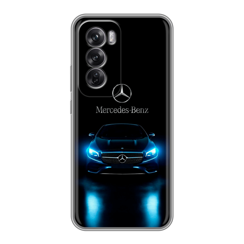 Силиконовый чехол на OPPO Reno12 Pro с принтом Mercedes Мерседес Силиконовый чехол на OPPO Reno12 Pro с принтом Mercedes Мерседес