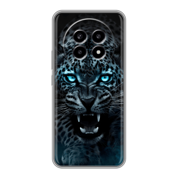 Силиконовый чехол на Realme 13 Pro с принтом Темный леопард Силиконовый чехол на Realme 13 Pro с принтом Темный леопард