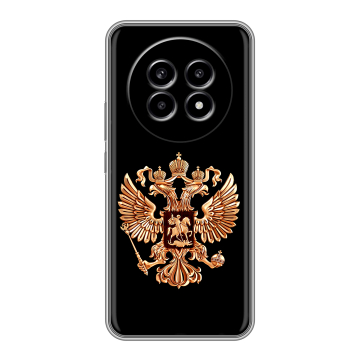 Силиконовый чехол на Realme 13 Pro с принтом Герб России золотой Силиконовый чехол на Realme 13 Pro с принтом Герб России золотой