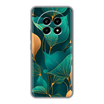 Силиконовый чехол на Realme 13 Pro с принтом Листья и золото Силиконовый чехол на Realme 13 Pro с принтом Листья и золото