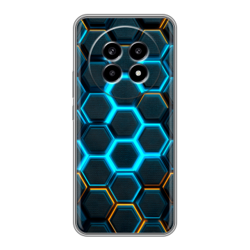 Силиконовый чехол на Realme 13 Pro с принтом Неоновые соты Силиконовый чехол на Realme 13 Pro с принтом Неоновые соты