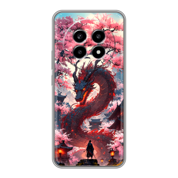 Силиконовый чехол на Realme 13 Pro с принтом Дракон Японский Силиконовый чехол на Realme 13 Pro с принтом Дракон Японский