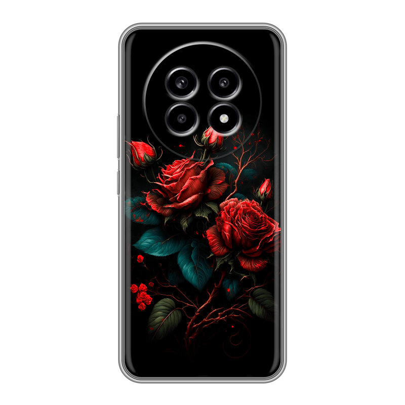Силиконовый чехол на Realme 13 Pro с принтом Розы красные Силиконовый чехол на Realme 13 Pro с принтом Розы красные