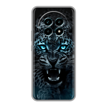 Силиконовый чехол на Realme 13 Pro Plus с принтом Темный леопард Силиконовый чехол на Realme 13 Pro Plus с принтом Темный леопард