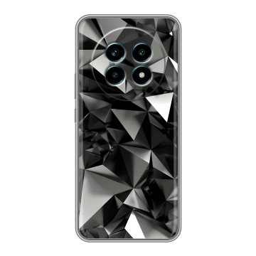 Силиконовый чехол на Realme 13 Pro Plus с принтом Черные кристаллы Силиконовый чехол на Realme 13 Pro Plus с принтом Черные кристаллы