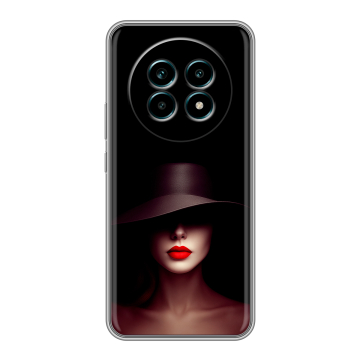 Силиконовый чехол на Realme 13 Pro Plus с принтом Девушка в шляпе Силиконовый чехол на Realme 13 Pro Plus с принтом Девушка в шляпе