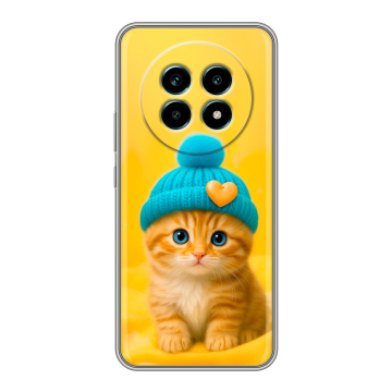 Силиконовый чехол на Realme 13 Pro Plus с принтом Котенок в шапке Силиконовый чехол на Realme 13 Pro Plus с принтом Котенок в шапке