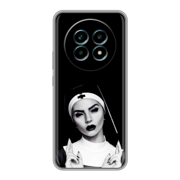 Силиконовый чехол на Realme 13 Pro Plus с принтом монашка