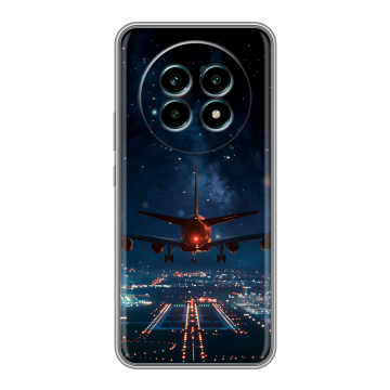 Силиконовый чехол на Realme 13 Pro Plus с принтом самолет