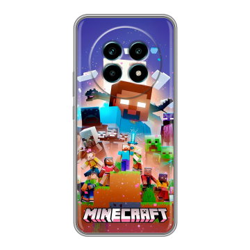 Силиконовый чехол на Realme 13 Pro Plus с принтом Майнкрафт Minecraft