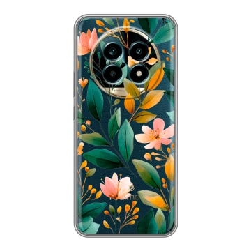 Силиконовый чехол на Realme 13 Pro Plus с принтом Цветы паттерн