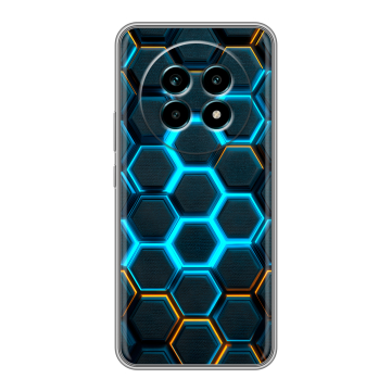 Силиконовый чехол на Realme 13 Pro Plus с принтом Неоновые соты