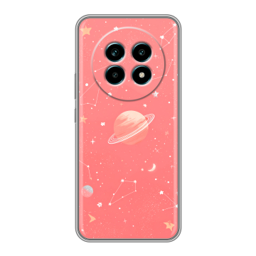Силиконовый чехол на Realme 13 Pro Plus с принтом Розовый космос