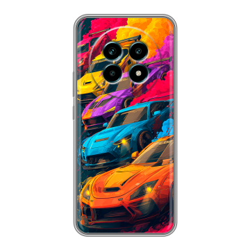 Силиконовый чехол на Realme 13 Pro Plus с принтом Тачки