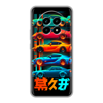 Силиконовый чехол на Realme 13 Pro Plus с принтом машины тачки