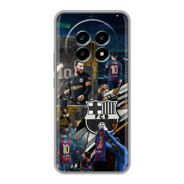 Силиконовый чехол на Realme 13 Pro Plus с принтом Messi Barcelona Силиконовый чехол на Realme 13 Pro Plus с принтом Messi Barcelona