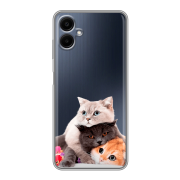 Силиконовый чехол на Samsung Galaxy A06 с принтом Кошки Силиконовый чехол на Samsung Galaxy A06 с принтом Кошки