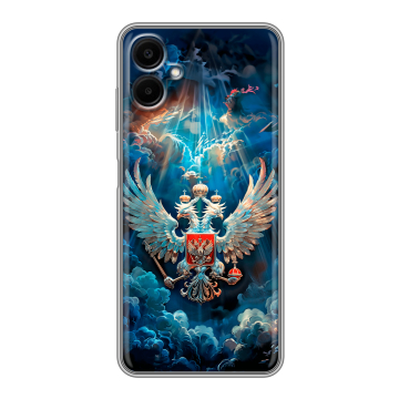 Силиконовый чехол на Samsung Galaxy A06 с принтом Герб флаг России Силиконовый чехол на Samsung Galaxy A06 с принтом Герб флаг России