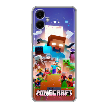 Силиконовый чехол на Samsung Galaxy A06 с принтом Майнкрафт Minecraft