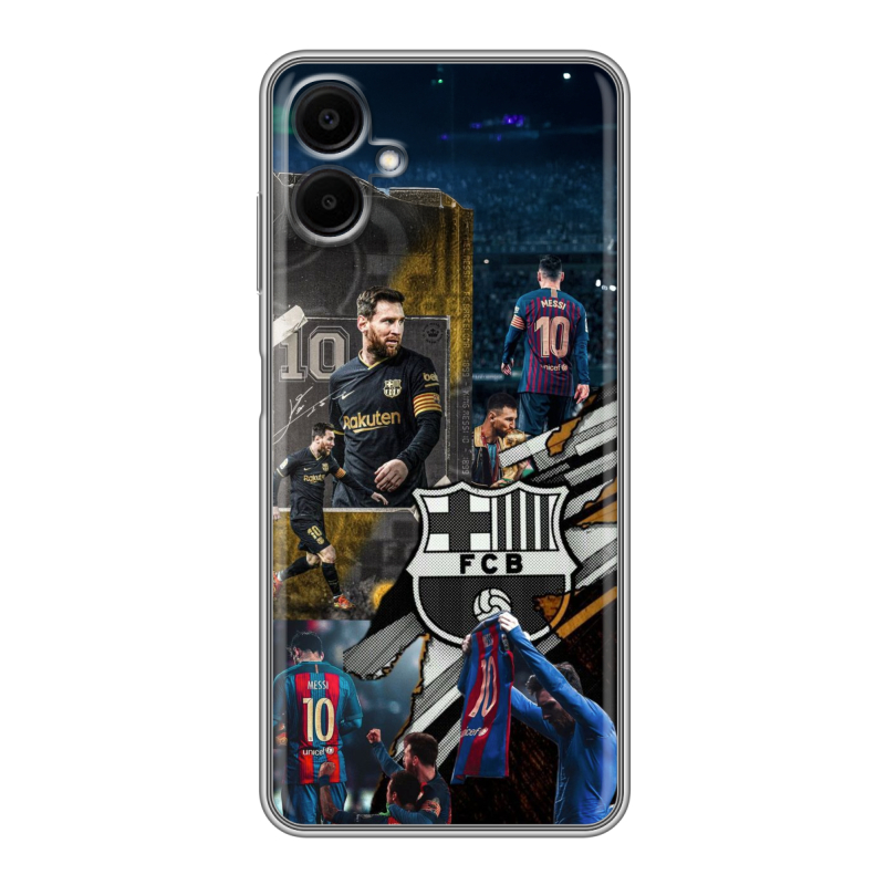 Силиконовый чехол на Samsung Galaxy A06 с принтом Messi Barcelona Силиконовый чехол на Samsung Galaxy A06 с принтом Messi Barcelona