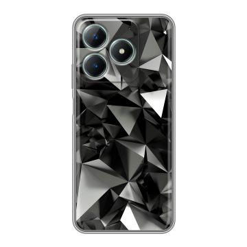 Силиконовый чехол на Realme C61 4G с принтом Черные кристаллы