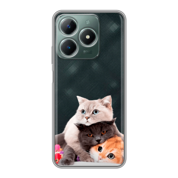 Силиконовый чехол на Realme C61 4G с принтом Кошки