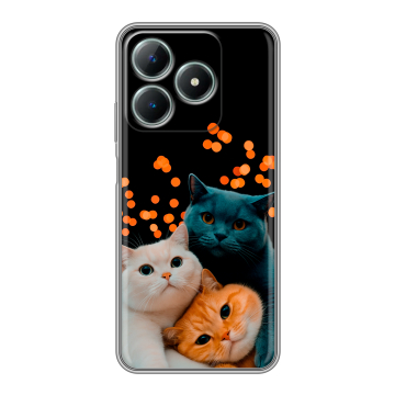 Силиконовый чехол на Realme C61 4G с принтом Кошки