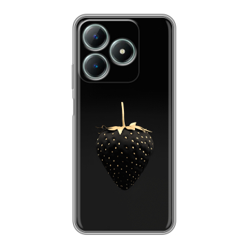 Силиконовый чехол на Realme C61 4G с принтом Черная клубника