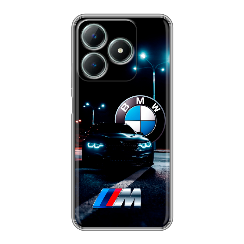 Силиконовый чехол на Realme C61 4G с принтом БМВ BMW Силиконовый чехол на Realme C61 4G с принтом БМВ BMW