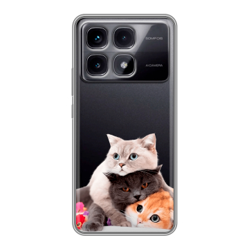 Силиконовый чехол на Xiaomi Redmi K70 Ultra с принтом Кошки Силиконовый чехол на Xiaomi Redmi K70 Ultra с принтом Кошки