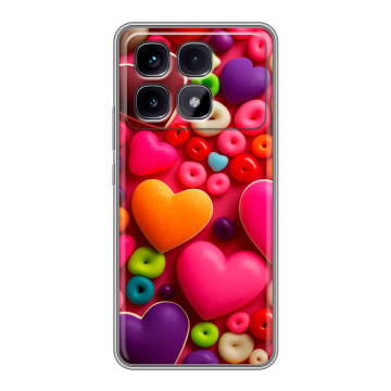 Силиконовый чехол на Xiaomi Redmi K70 Ultra с принтом Сердечки Силиконовый чехол на Xiaomi Redmi K70 Ultra с принтом Сердечки