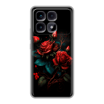 Силиконовый чехол на Xiaomi Redmi K70 Ultra с принтом Розы красные Силиконовый чехол на Xiaomi Redmi K70 Ultra с принтом Розы красные