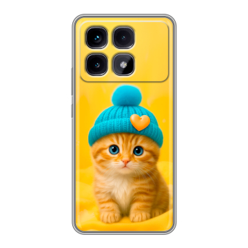 Силиконовый чехол на Xiaomi Redmi K70 Ultra с принтом Котенок в шапке