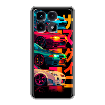 Силиконовый чехол на Xiaomi Redmi K70 Ultra с принтом Гоночные машины Силиконовый чехол на Xiaomi Redmi K70 Ultra с принтом Гоночные машины