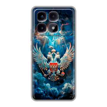 Силиконовый чехол на Xiaomi Redmi K70 Ultra с принтом Герб флаг России