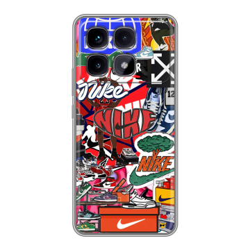 Силиконовый чехол на Xiaomi Redmi K70 Ultra с принтом Найк Nike яркий