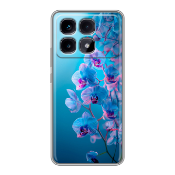 Силиконовый чехол на Xiaomi Redmi K70 Ultra с принтом голубые орхидеи