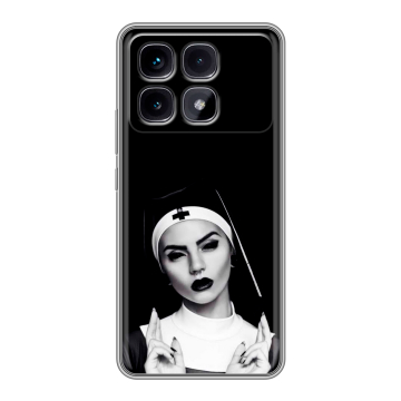 Силиконовый чехол на Xiaomi Redmi K70 Ultra с принтом монашка