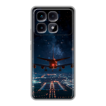Силиконовый чехол на Xiaomi Redmi K70 Ultra с принтом самолет